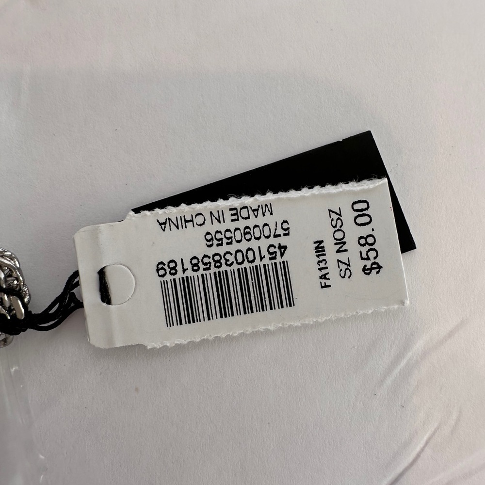 WHBM Pave Crystal Silver Rose Pendant/Broach Convertible Necklace NWT - Picture 8 of 14